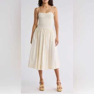 Lush Tied Strap Drop Waist Modi Dress Butter Yellow Size Small